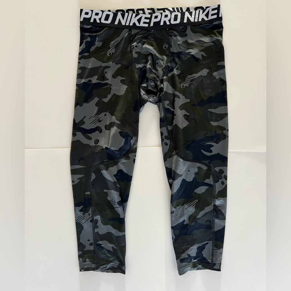 Nike Pro 3/4 Training Tights Pants Blue Green Gray Black Camo Men's Large